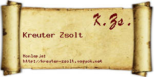 Kreuter Zsolt névjegykártya